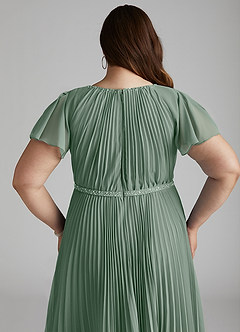 Azazie Kara vestidos de dama de honor modestos Vestido de Corte en A Plisado Hasta el suelo Gasa image14