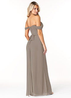 Azazie Joretta Bridesmaid Dresses Taupe A-Line Sweetheart Neckline Chiffon Convertible Dress image5