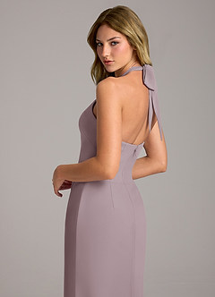 Azazie Keisha Bridesmaid Dresses Dusk Sheath Chiffon Dress image2