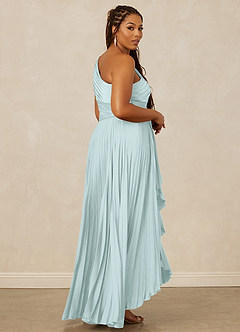Christian Siriano Bridal for Azazie 1008 Robes de demoiselle d'honneur Robe Trapèze en Satin extensible Ue épaule Verre De Mer image13