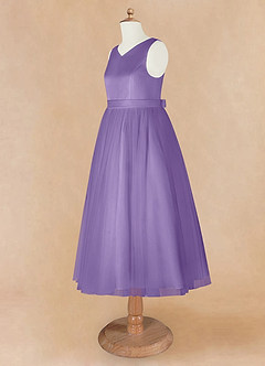 Azazie Marlee Final Sale Agave A-Line Pleated Matte Satin Dress image9