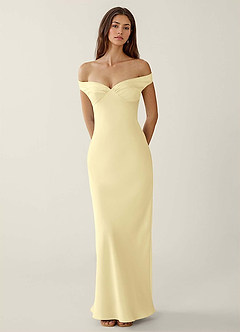 Gwendonme Lemon Sorbet Satin Crystal Linen Prom Dress image8
