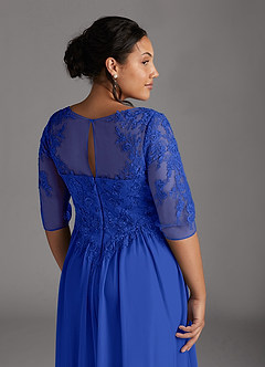 Azazie Harriet Mère de la mariée Robes Robe Trapèze en Maille Dentelle en forme d'anneau Bleu Roi image8