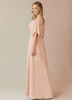 Azazie Cierra Bridesmaid Dresses English Rose A-Line V-Neck Chiffon Dress image9