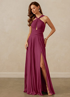 Christian Siriano Bridal for Azazie 1009 Robes de demoiselle d'honneur Robe Trapèze en Mousseline de soie Plissée Mûre image8