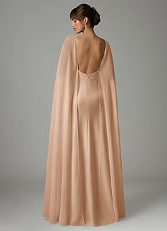 Azazie Stefania Bridesmaid Dresses English Rose A-Line Stretch Satin Dress image4