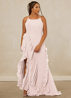 Christian Siriano Bridal for Azazie 1006 Brautjungfernkleider Meerjungfrau-Linie Gestreift Chiffon Kleid Blassrosa image10