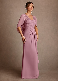 Azazie Santa Clara Mother of the Bride Dresses Vintage Mauve A-Line Lace Dress image3