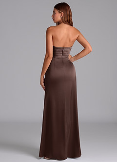 Azazie Claudelle Bridesmaid Dresses Ganache Mermaid Strapless Stretch Satin Dress image7