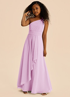 Azazie Skye Junior Candy Pink A-Line Pleated Chiffon Dress image4