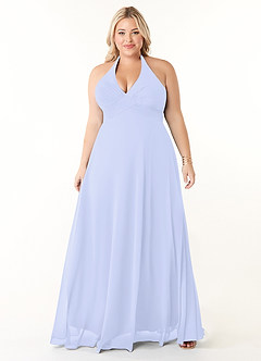Azazie Tessie Bridesmaid Dresses Lavender A-Line V-Neck Pleated Chiffon Dress image6
