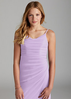 Azazie Deandra Junior Robe Fourreau en Maille Lilas image6