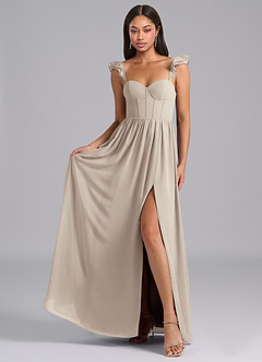 Azazie Denisse Bridesmaid Dresses Frost A-Line Ruched Chiffon Dress image4