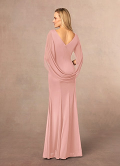 Azazie Belladonna Mère de la mariée Robes Robe Sirène en Maille Pliée à l'encolure Rosette image4