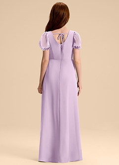 Azazie Priya Junior Frosted Lilac A-Line Blouson Chiffon Dress image2