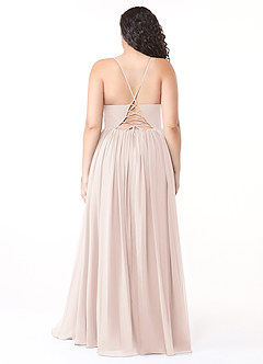 Azazie Aaida Abiti da Damigella Abito A-Line in Chiffon Corsetto Petalo Di Rosa image8