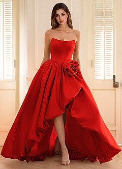 Gwendolyn Red A-line Prom Boned Corset Prom Dress image3