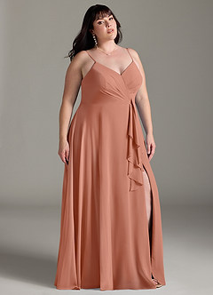 Azazie Akita Robes de demoiselle d'honneur Robe Trapèze en Mousseline de soie Mai Tai image7