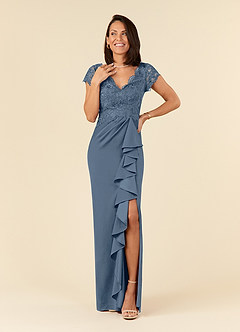 Azazie Carmen Mother of the Bride Dresses Twilight Sheath Lace Dress image1