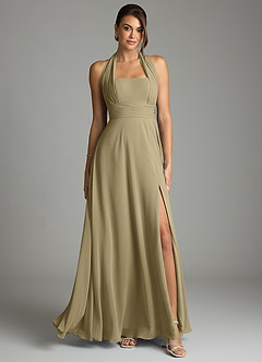 Azazie Tamira Suknie dla druhen Linia A Pofałdowany Szyfon Do ziemi Sukienka image1