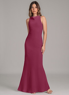 Azazie Allettie 신부 들러리 드레스 인어 쉬폰 바닥 길이 드레스 image4