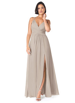 Azazie Farren Bridesmaid Dresses Frost A-Line Pleated Chiffon Convertible Dress image1