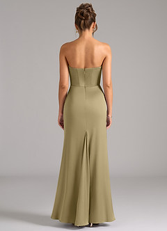 Azazie Debby Bridesmaid Dresses Moss Green Mermaid Strapless Stretch Satin Convertible Dress image7