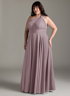 Azazie Charlize Bridesmaid Dresses Dusk A-Line One Shoulder Chiffon Dress image11