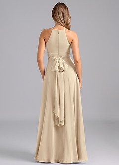 Azazie Denver Bridesmaid Dresses Champagne A-Line Pleated Chiffon Dress image6