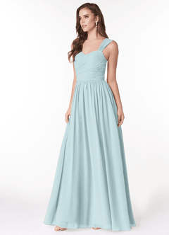 Azazie Zapheira Bridesmaid Dresses Mist A-Line Ruched Chiffon Dress image3