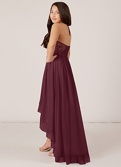 Azazie Sarafina Junior Agave A-Line Lace Chiffon Dress image5