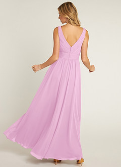 Azazie Pierrette Robes de demoiselle d'honneur Robe Trapèze en Mousseline de soie Plissée Rose Bonbon image2