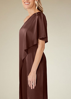 Azazie Hagretta Mother of the Bride Dresses Espresso Jumpsuit/Pantsuit Stretch Satin Dress image7