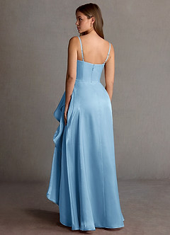 Kalista Mint Blue Satin Faced Chiffon Prom Dress image2