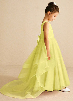 Azazie Pumpkin Flower Girl Dresses Canary A-Line Convertible Tulle Dress image3