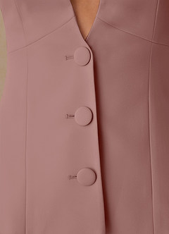 front Elara Dusty Rose Refined Weave Tailored Blazer