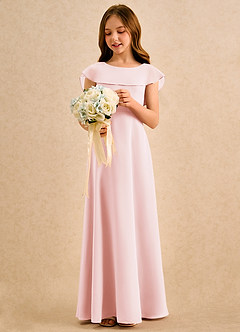 Azazie Kittie Girls Formal Flower Girl Klänningar Klä A-Line i Chiffong image3
