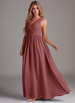 Azazie Kingsley Bridesmaid Dresses Amethyst A-Line Lace Chiffon Dress image4