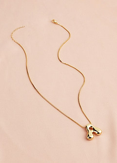 front Collar con colgante de letra burbuja