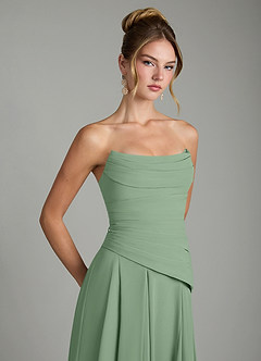 Azazie Gabriela Bridesmaid Dresses Matcha A-Line Corset Chiffon Dress image10