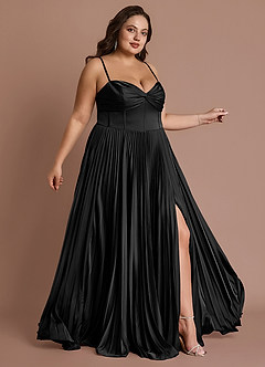 Styla Black Pleated Maxi Dress image9