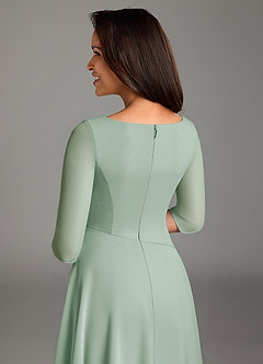 Azazie Durant Mother of the Bride Dresses Agave A-Line Pleated Chiffon Dress image4
