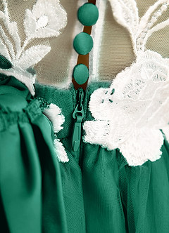 Azazie Sundae Flower Girl Dresses Emerald Ball-Gown Lace Dress image8