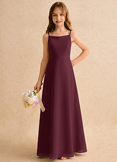 Azazie Jaella Girls Formal Flower Girl Klänningar Klänning A-linje i Chiffong Plisserad image5