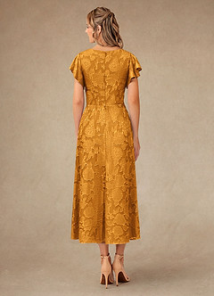 Azazie Vera Klänningar till brudens mor Klä A-Line i Blommig Utbrändhet Plisserad Knäck image4