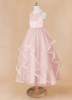 Azazie Sofia Flower Girl Dresses Blushing Pink A-Line Beaded Tulle Dress image10