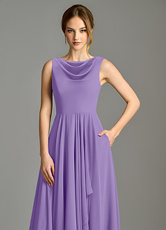 Azazie Wonderland Bridesmaid Dresses Tahiti A-Line Pleated Chiffon Dress image7