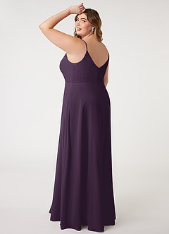 Azazie Daenerys Brautjungfernkleider A-Linie Kutte Chiffon Kleid Pflaume image11