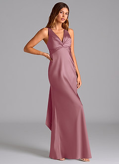 Azazie Hati Bridesmaid Dresses Vintage Mauve Mermaid Stretch Satin Dress image1