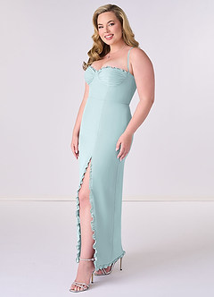 Barbie ♥ Azazie Bridesmaid Dresses Mist Sheath Corset Chiffon Dress image9